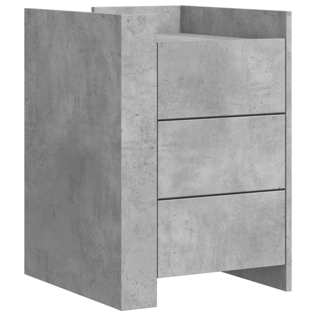 Comodino Grigio Cemento 45x50x65 cm in Legno Multistrato 848307