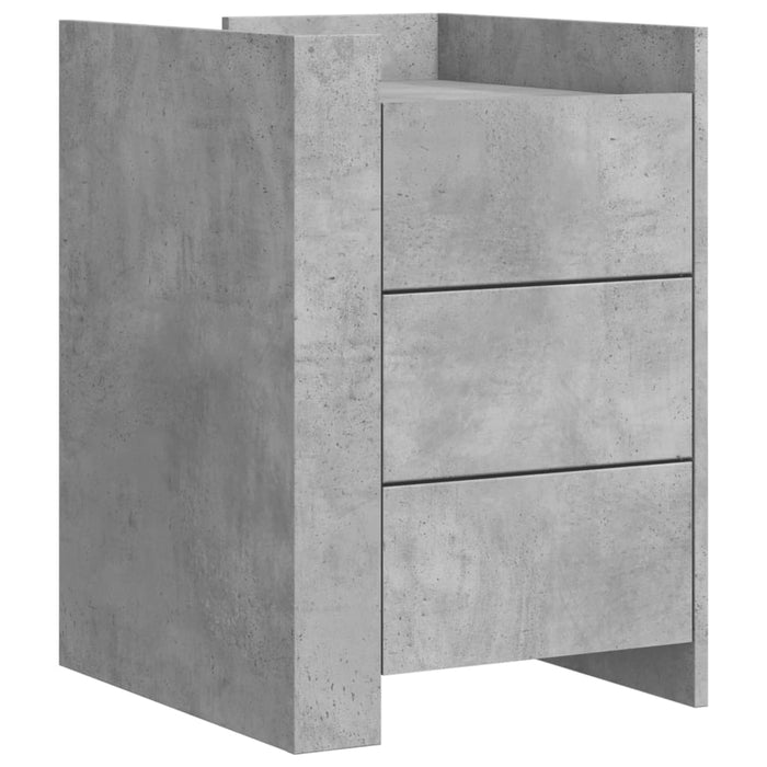 Comodino Grigio Cemento 45x50x65 cm in Legno Multistrato 848307