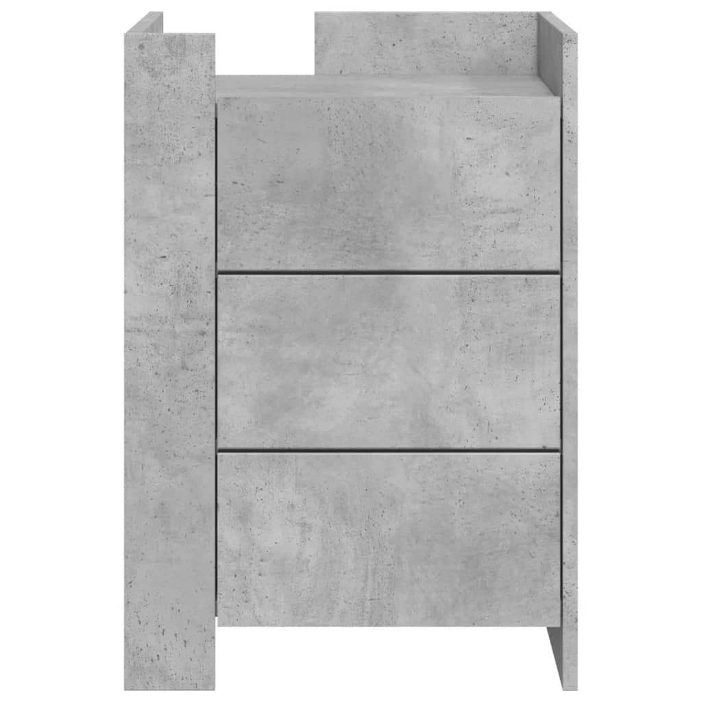 Comodino Grigio Cemento 45x50x65 cm in Legno Multistrato 848307