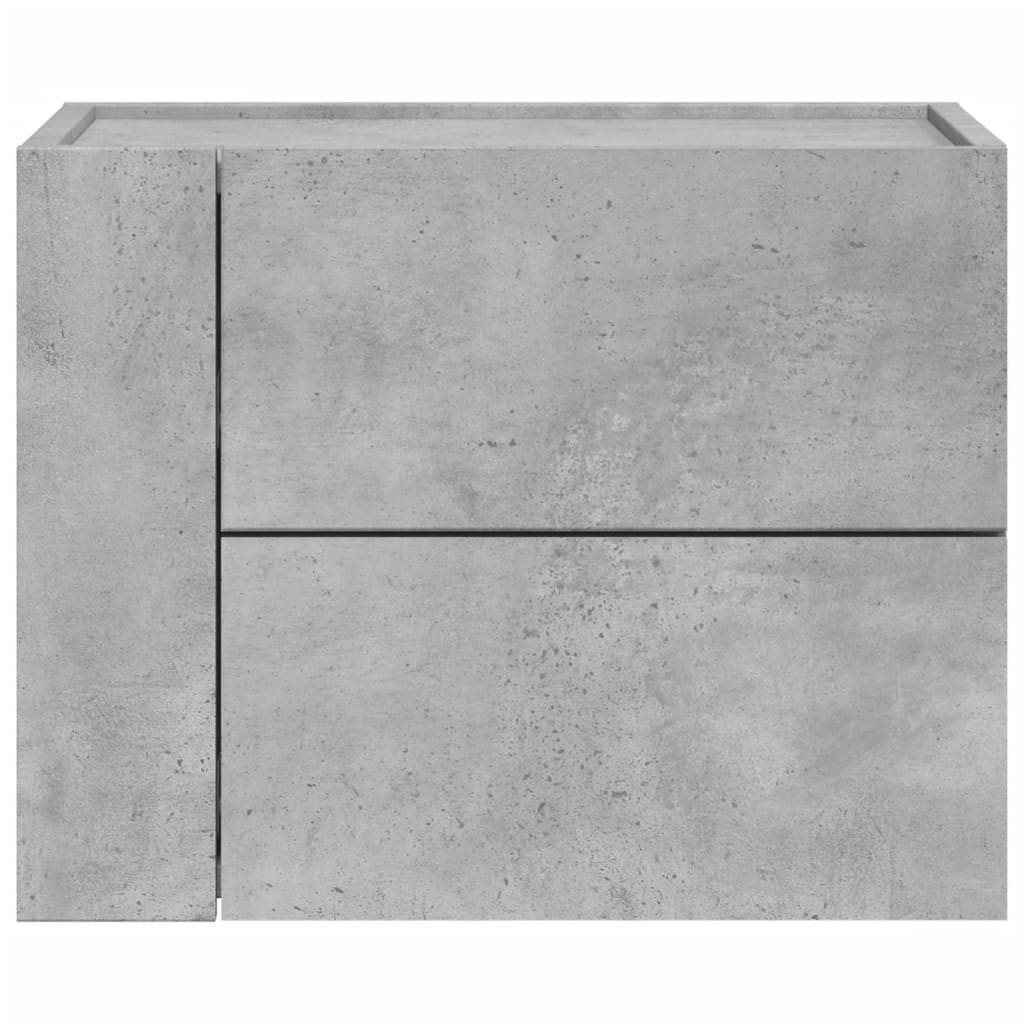 Comodini a Muro 2 pz Grigio Cemento 45x30x35 cm 848332