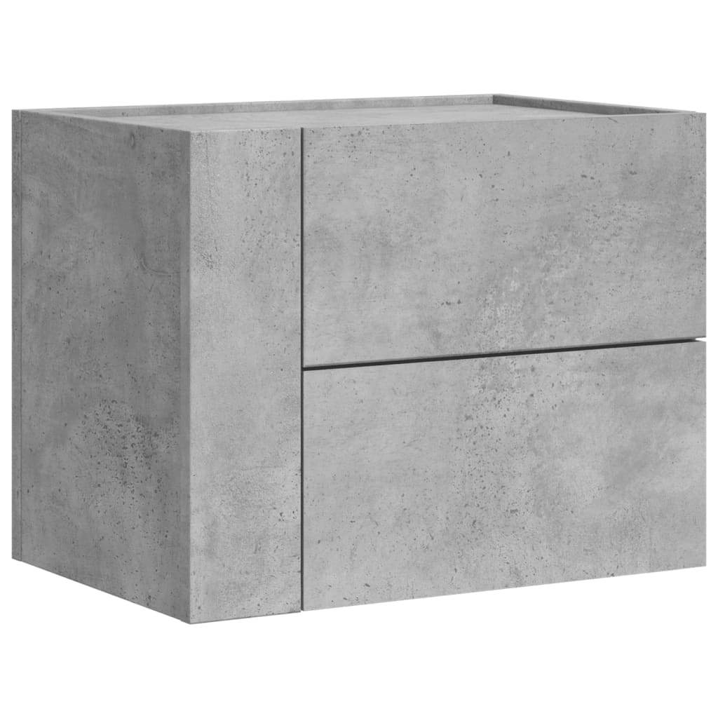 Comodini a Muro 2 pz Grigio Cemento 45x30x35 cm 848332