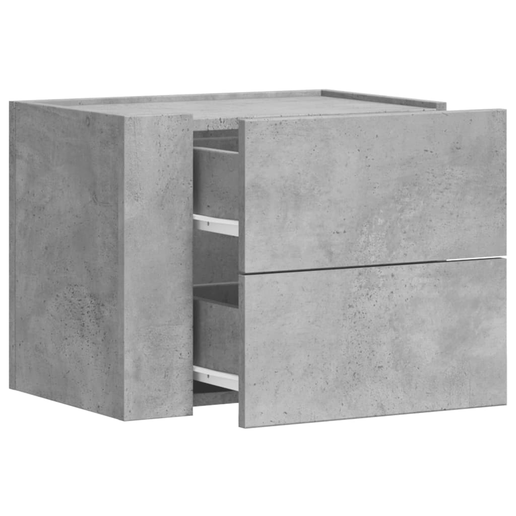 Comodini a Muro 2 pz Grigio Cemento 45x30x35 cm 848332