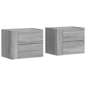 Comodini a Muro 2 pz Grigio Sonoma 45x30x35 cm 848336