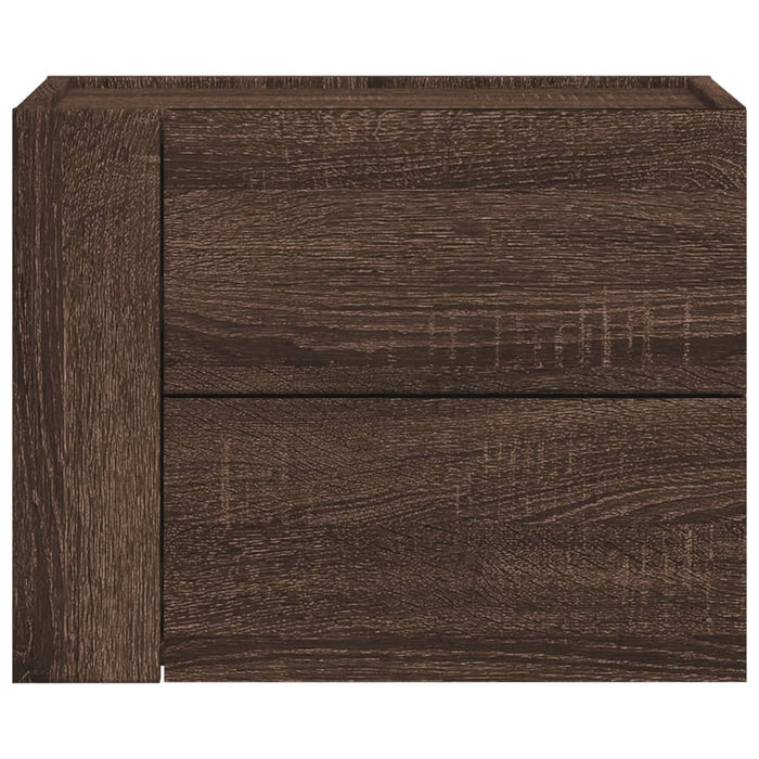 Comodini a Muro 2 pz Rovere Marrone 45x30x35 cm 848338