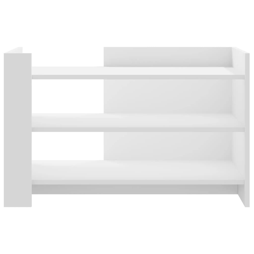 Tavolino da Salotto Bianco 80x50x50 cm in Legno Multistrato 848339