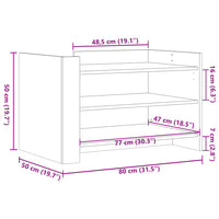 Tavolino da Salotto Bianco 80x50x50 cm in Legno Multistrato 848339