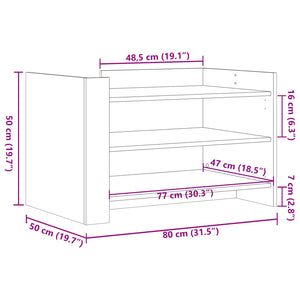 Tavolino da Salotto Bianco 80x50x50 cm in Legno Multistrato 848339