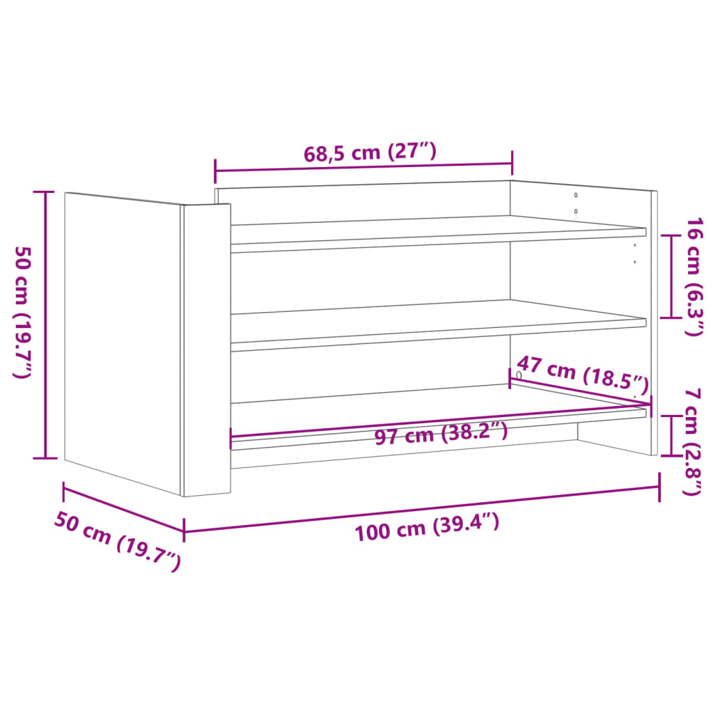 Tavolino da Salotto Bianco 100x50x50 cm in Legno Multistrato 848346