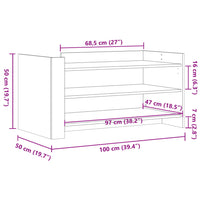 Tavolino da Salotto Bianco 100x50x50 cm in Legno Multistrato 848346