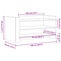 Tavolino Salotto Rovere Fumo 100x50x50 cm in Legno Multistrato 848350