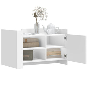 Tavolino da Salotto Bianco 80x50x50 cm in Legno Multistrato 848353