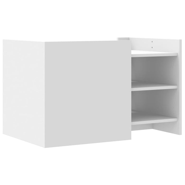 Tavolino da Salotto Bianco 80x50x50 cm in Legno Multistrato 848353