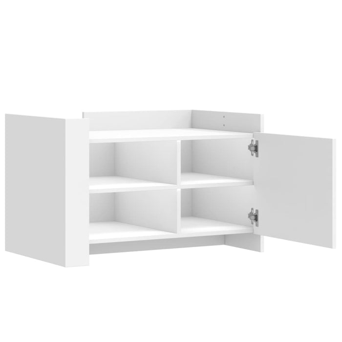 Tavolino da Salotto Bianco 80x50x50 cm in Legno Multistrato 848353