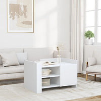 Tavolino da Salotto Bianco 80x50x50 cm in Legno Multistrato 848353