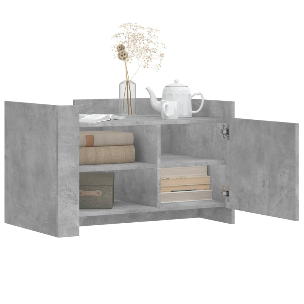 Tavolino Salotto Grigio Cemento 80x50x50 cm Legno Multistrato 848356