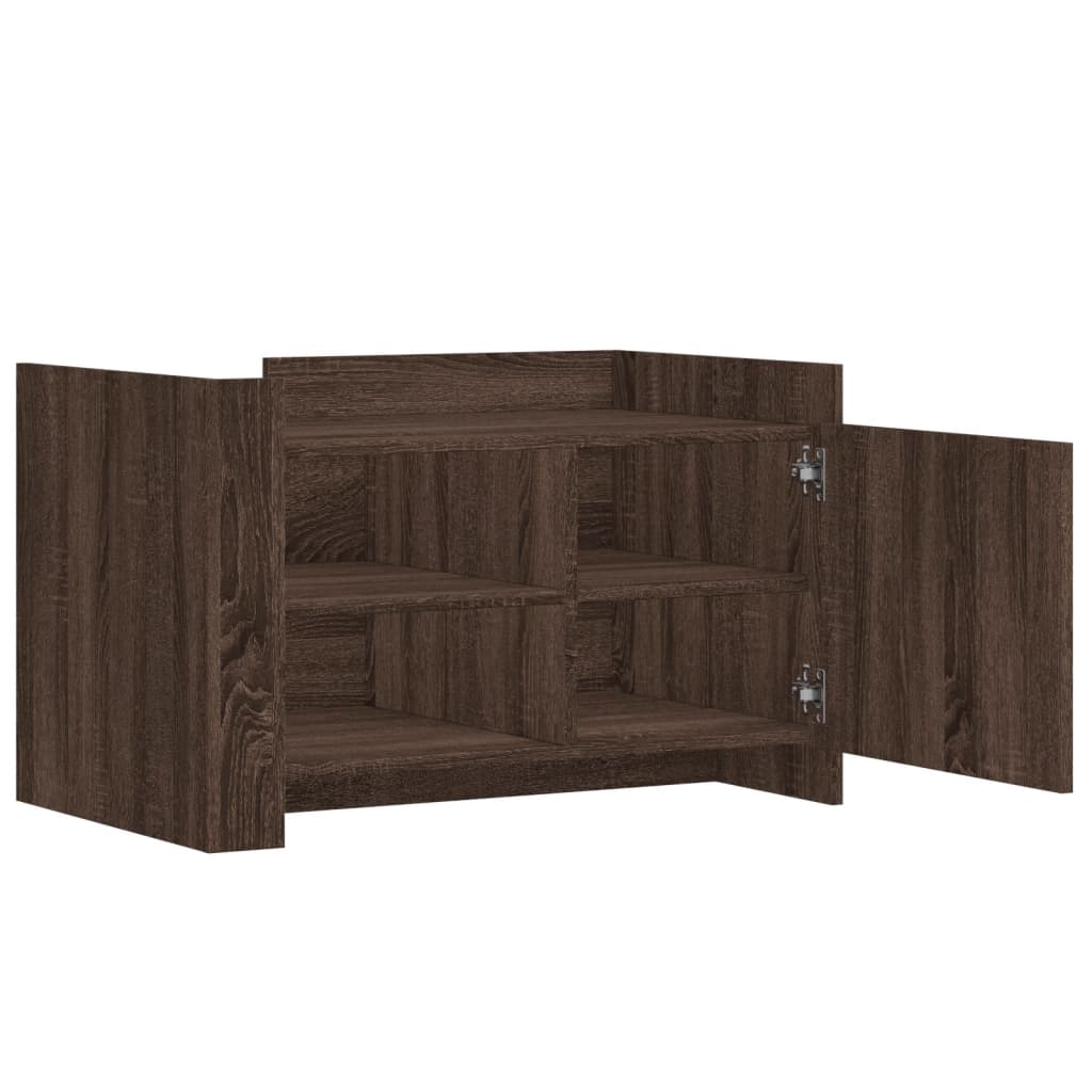 Tavolino da Salotto Rovere Marrone 80x50x50cm Legno Multistrato 848359