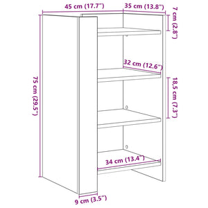 Credenza Rovere Fumo 45x35x75 cm in Legno Multistrato 848385