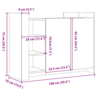 Credenza Bianca 100x35x75 cm in Legno Multistrato 848409