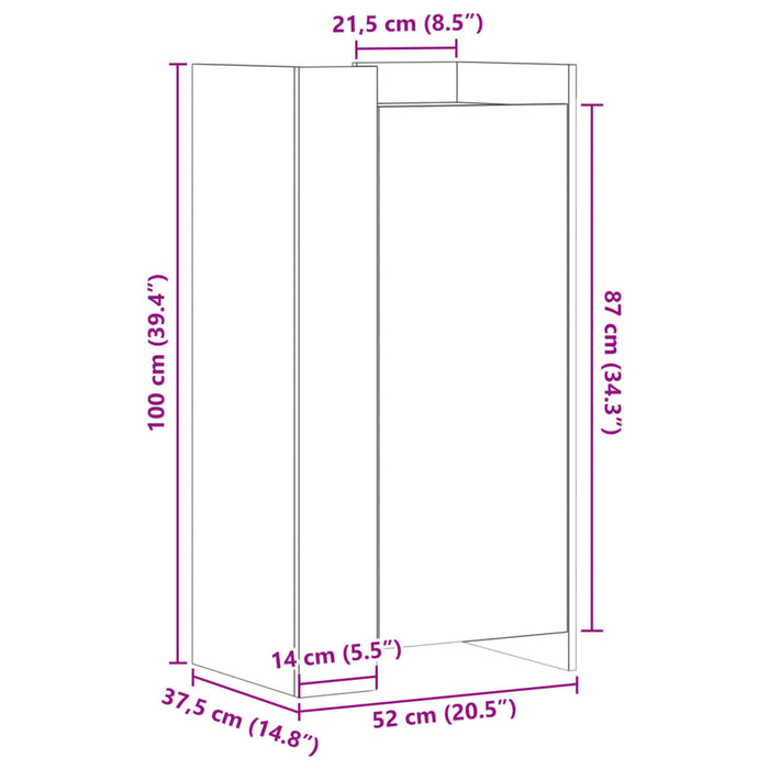 Scarpiera Bianca 52x37,5x100 cm in Legno Multistrato 848437