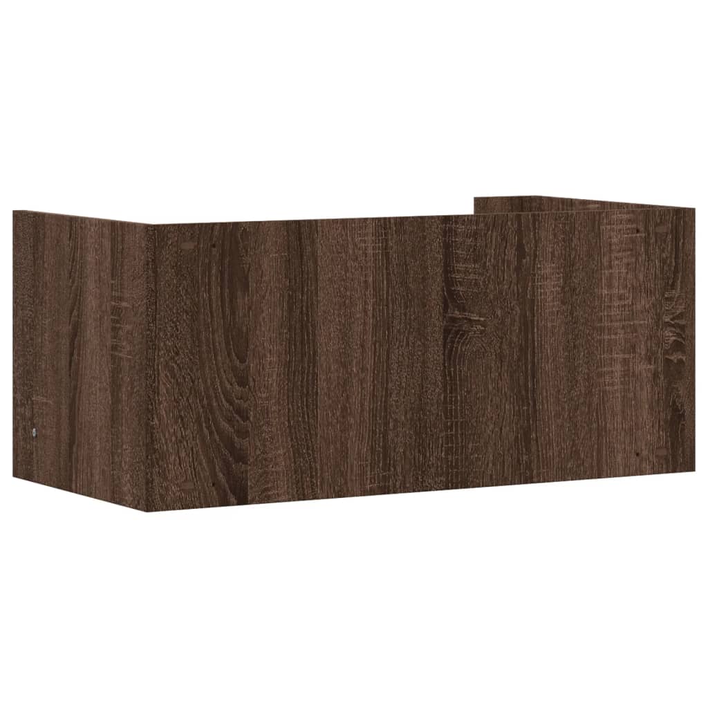 Mensola a Muro Rovere Marrone 70,5x35x30,5 cm Legno Multistrato 848457