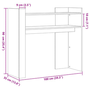 Tavolino Consolle Nero 100x35x90 cm in Legno Multistrato 848466