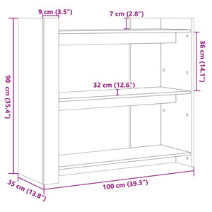 Tavolino Consolle Grigio Cemento 100x35x90 cm in Multistrato 848475