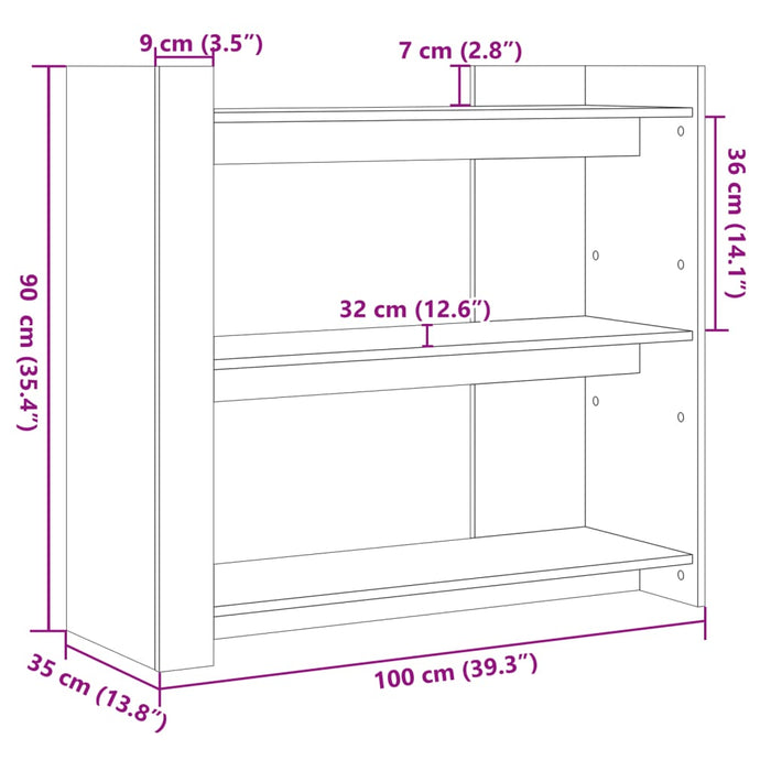 Tavolino Consolle Rovere Fumo 100x35x90 cm in Legno Multistrato 848476