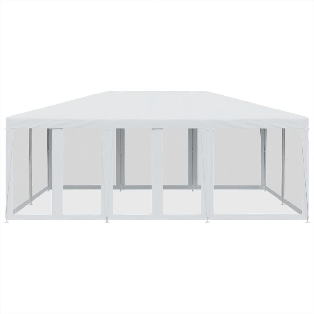 Tenda per Feste con 10 Pareti Laterali in Rete Bianca 6x4m HDPE 4010066