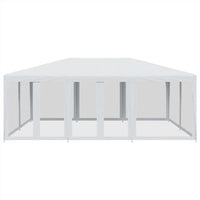 Tenda per Feste con 10 Pareti Laterali in Rete Bianca 6x4m HDPE 4010066