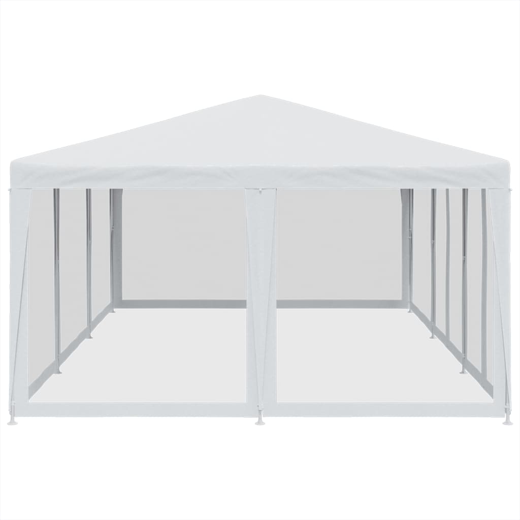 Tenda per Feste con 10 Pareti Laterali in Rete Bianca 6x4m HDPE 4010066