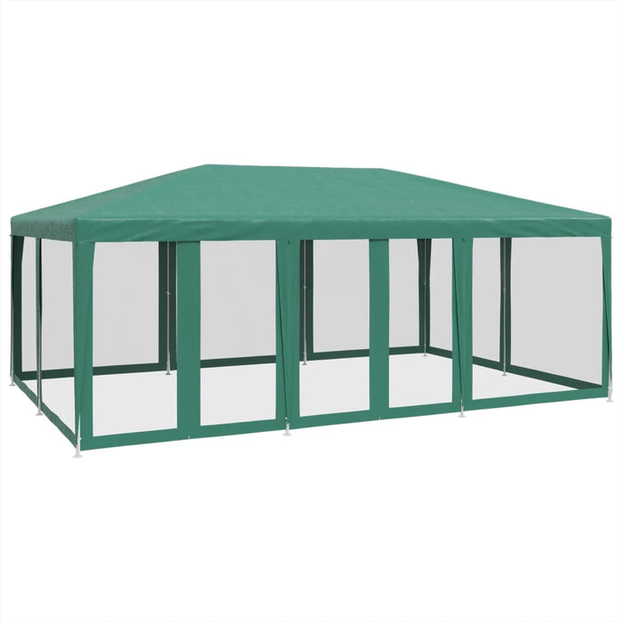 Tenda per Feste con 10 Pareti Laterali in Rete Verde 6x4 m HDPE 4010068