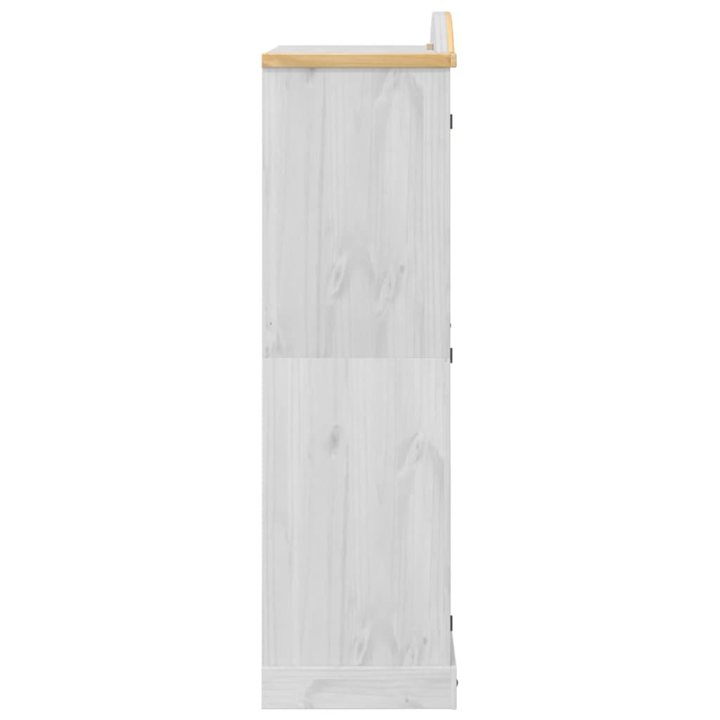 Armadio Corona Bianco 102x52x186 cm in Legno Massello di Pino 4012155