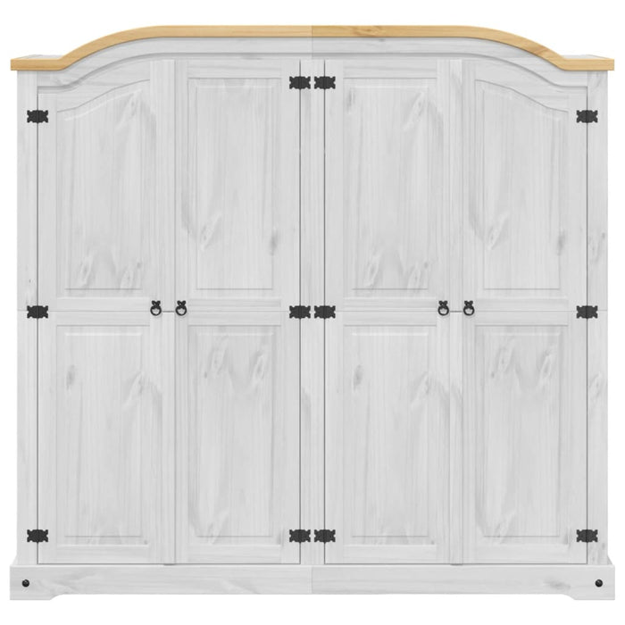 Armadio Corona Bianco 194x52x186 cm in Legno Massello di Pino 4012163