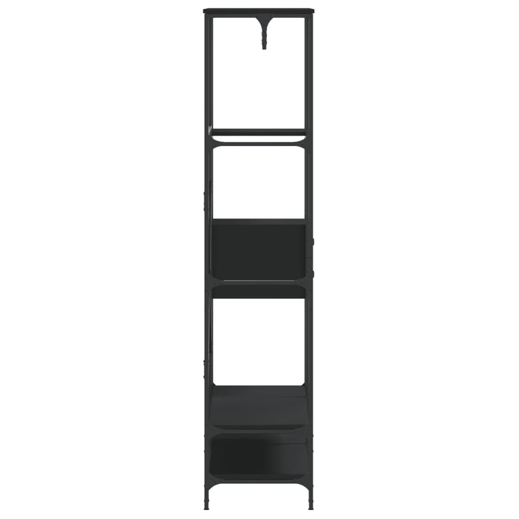 Appendiabiti con Scaffali Nero in Legno Multistrato 847859