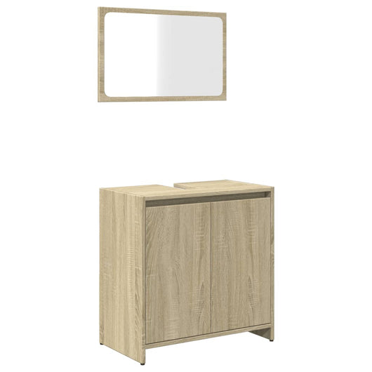 Set Mobili da Bagno 2 pz Rovere Sonoma in Legno Multistrato 849610