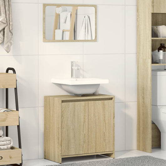 Set Mobili da Bagno 2 pz Rovere Sonoma in Legno Multistrato 849610