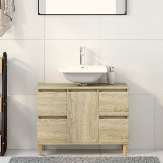 Mobile Lavabo Rovere Sonoma 80x33x60 cm in Legno Multistrato 849665