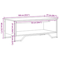 Tavolino da Salotto Nero 100x51x40 cm in Legno Multistrato 848479