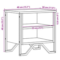 Comodino Nero 40x30x40 cm in Legno Multistrato 848494