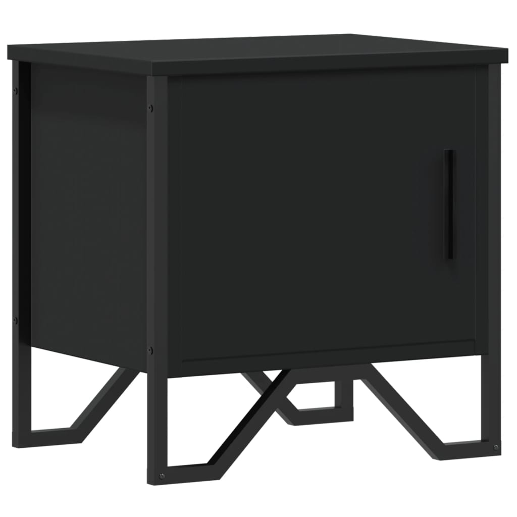 Comodino Nero 40x30x40 cm in Legno Multistrato 848514