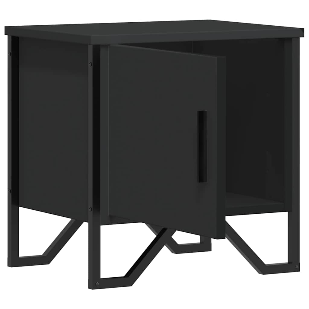 Comodino Nero 40x30x40 cm in Legno Multistrato 848514