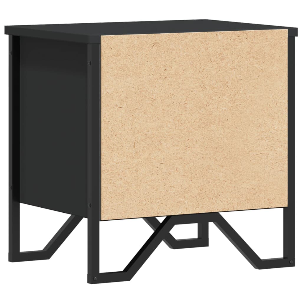 Comodino Nero 40x30x40 cm in Legno Multistrato 848514