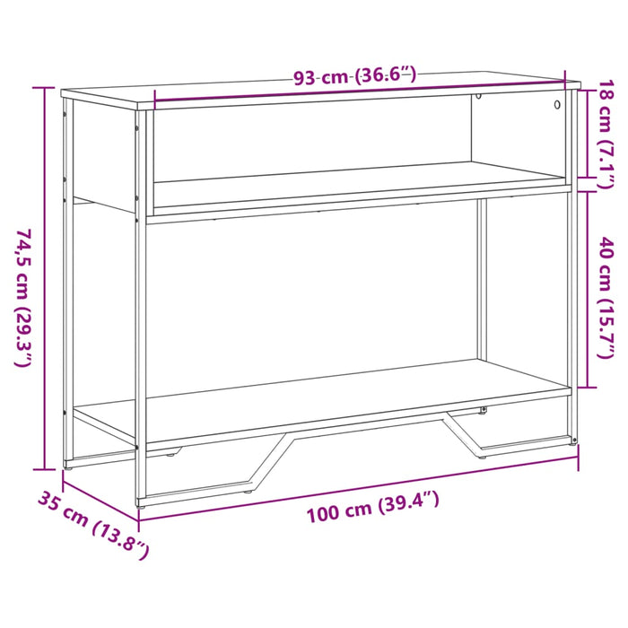 Tavolo Consolle Rovere Sonoma 100x35x74,5 cm in Truciolato 848530