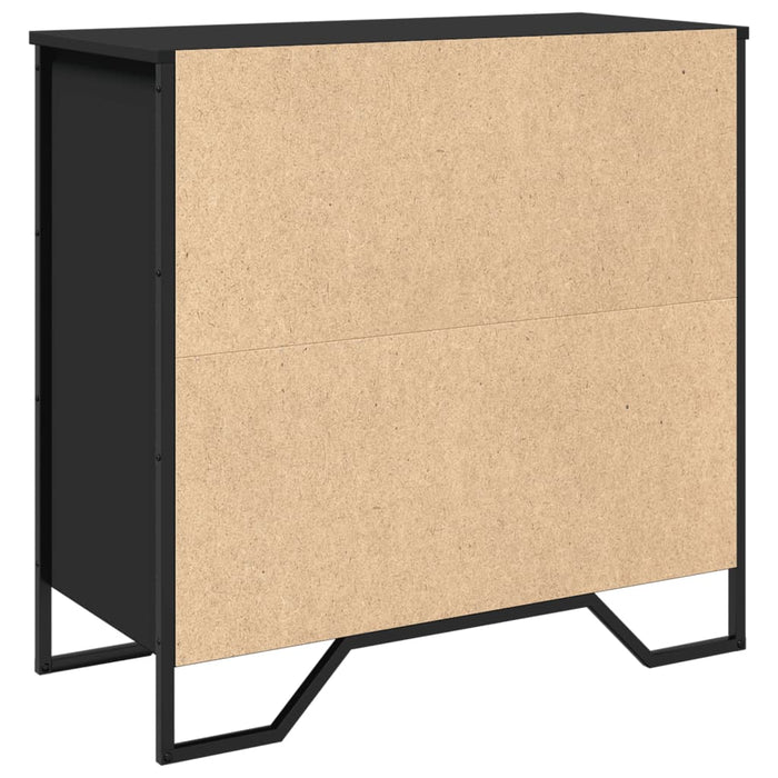 Credenza Nera 78x35,5x74,5 cm in Legno Multistrato 848539