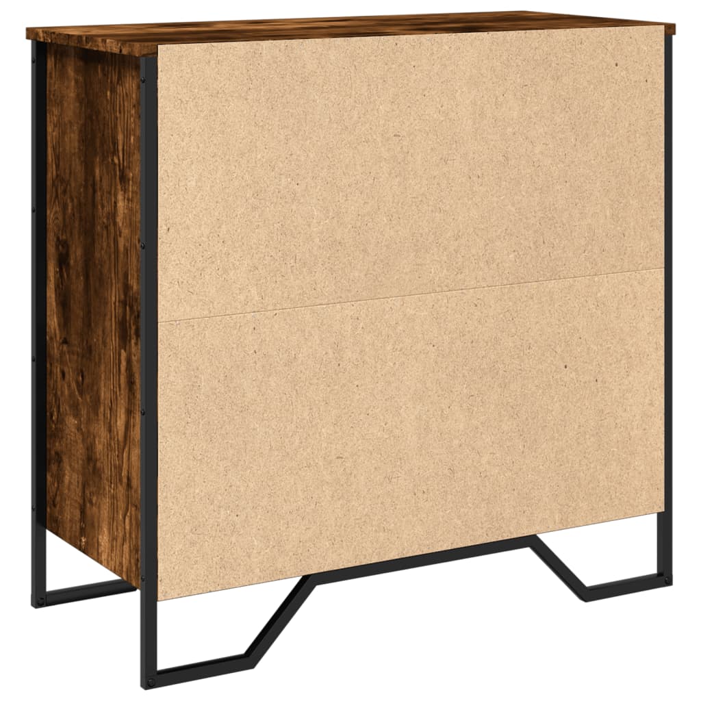 Credenza Rovere Fumo 78x35,5x74,5 cm in Legno Multistrato 848541