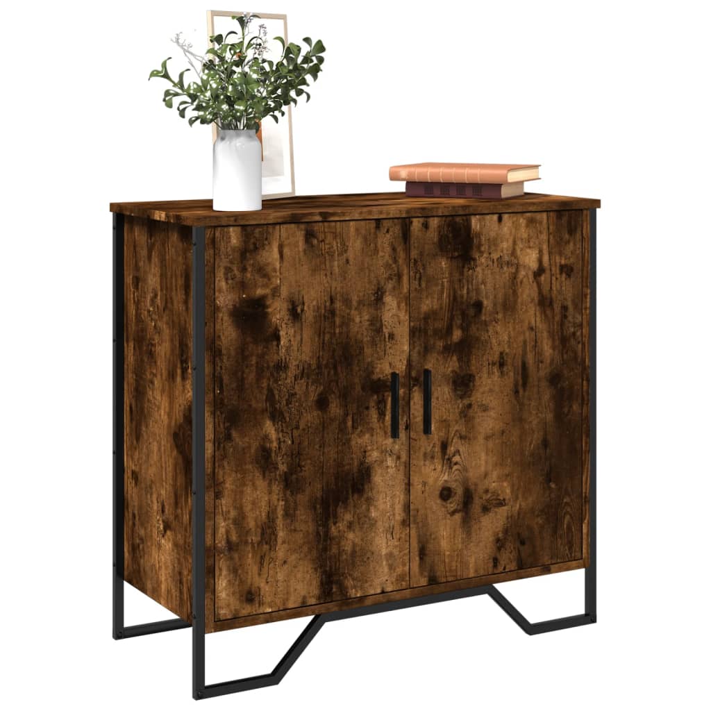 Credenza Rovere Fumo 78x35,5x74,5 cm in Legno Multistrato 848541