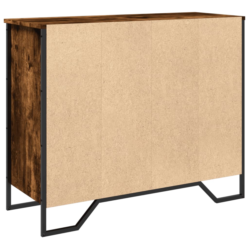 Credenza Rovere Fumo 91x35,5x74,5 cm in Legno Multistrato 848551