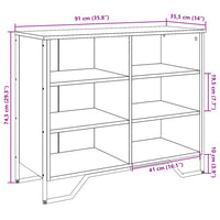 Credenza Rovere Fumo 91x35,5x74,5 cm in Legno Multistrato 848551