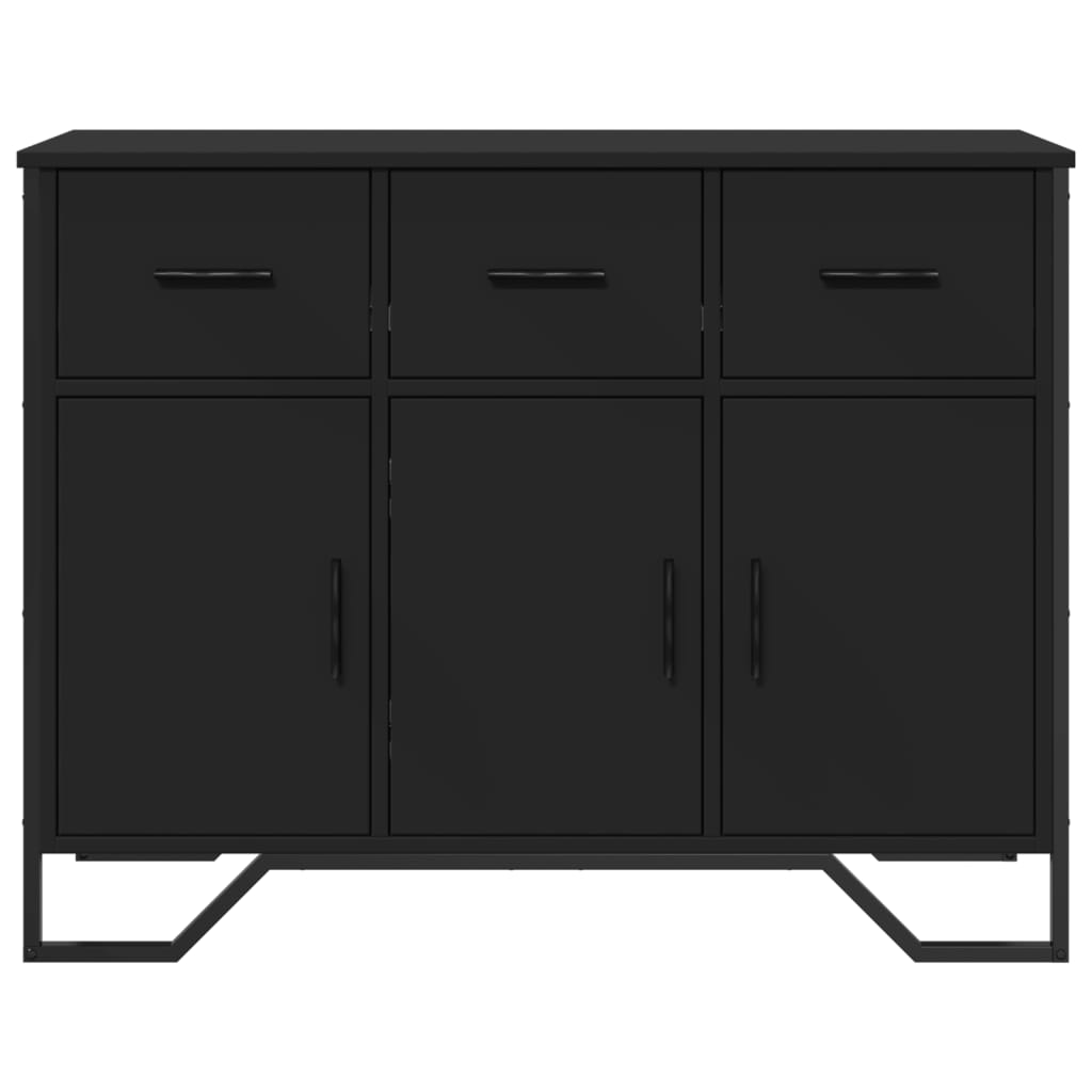 Credenza Nera 97x32,5x74,5 cm in Legno Multistrato 848559