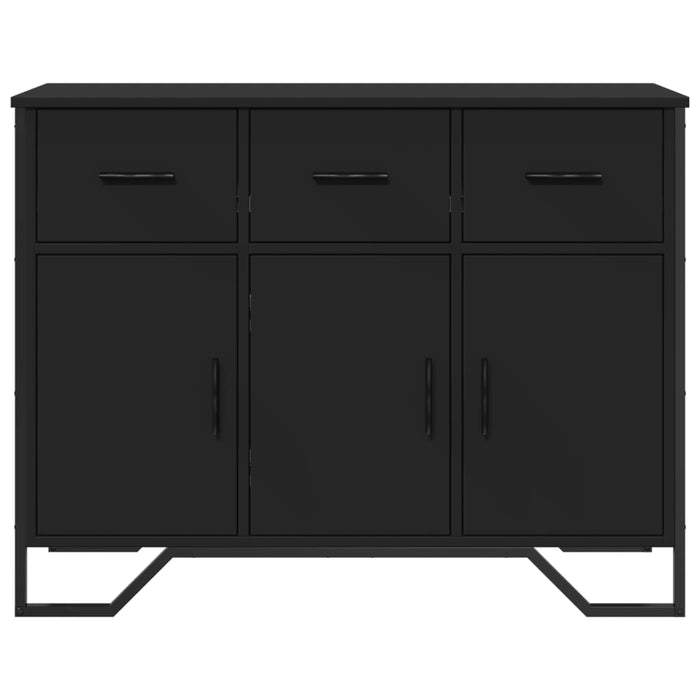 Credenza Nera 97x32,5x74,5 cm in Legno Multistrato 848559